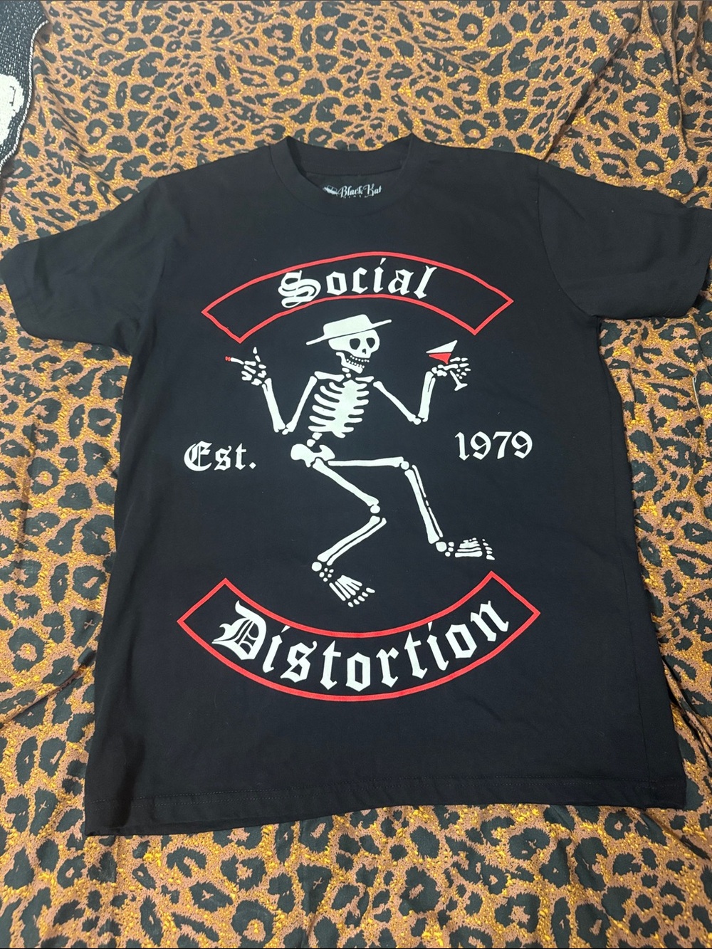 Black Graphic Tee - Skeleton Logo